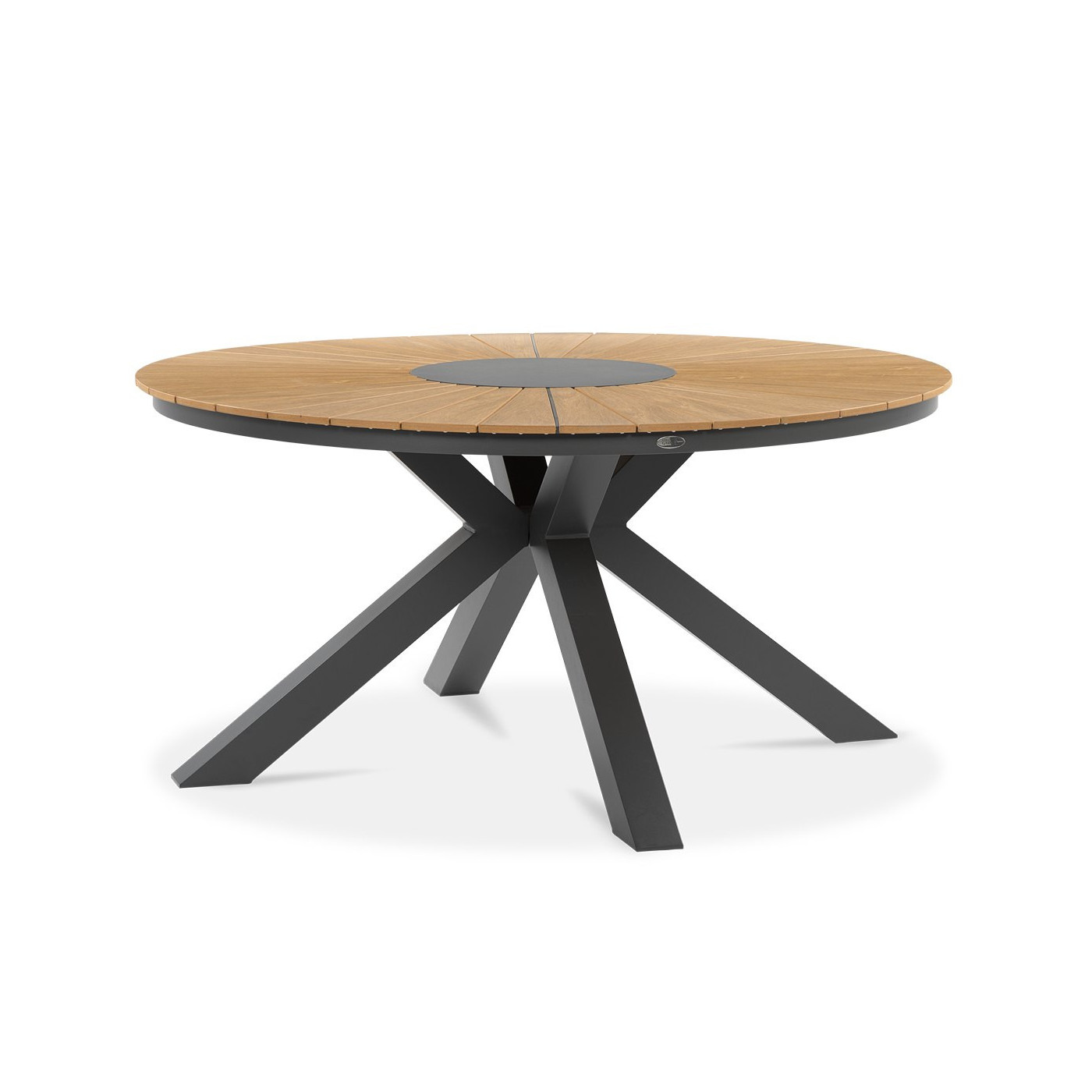 grafitowy okrągły stół jadalniany z drewnianym blatem tacoma