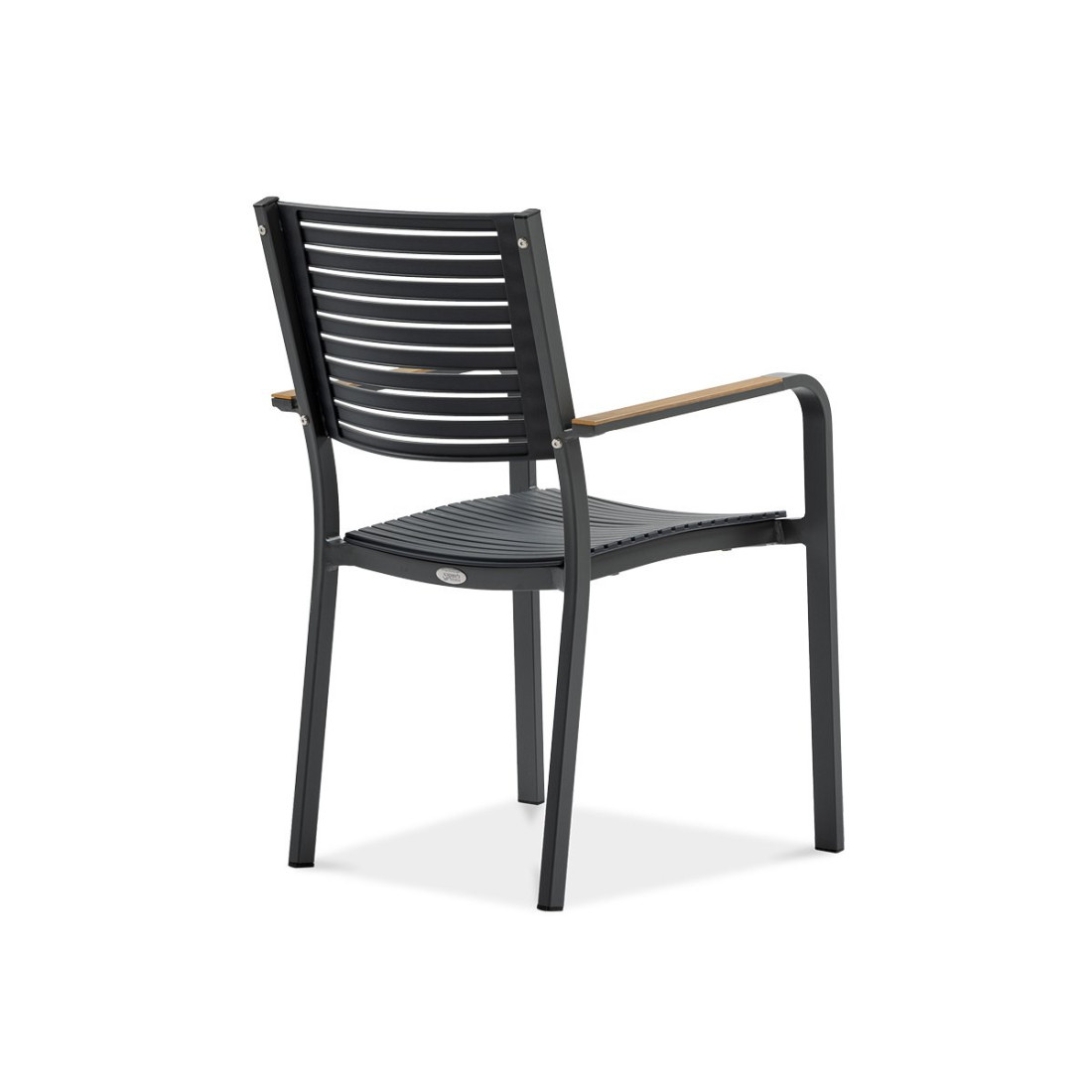 tył krzesła w kolorze grafitu z zestawu jadalnianego tacoma