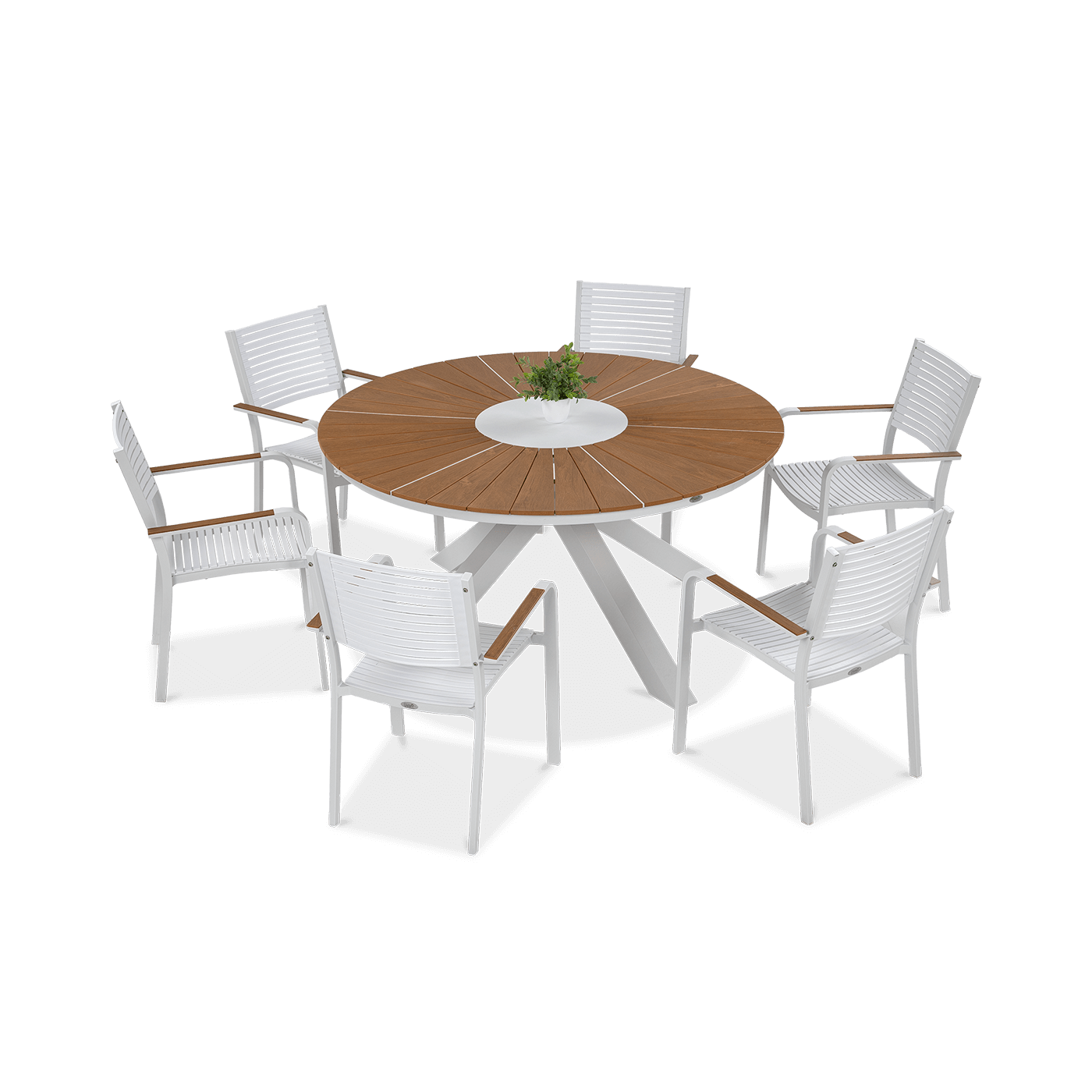 Zestaw ogrodowy jadalniany tacoma w kolorze białym