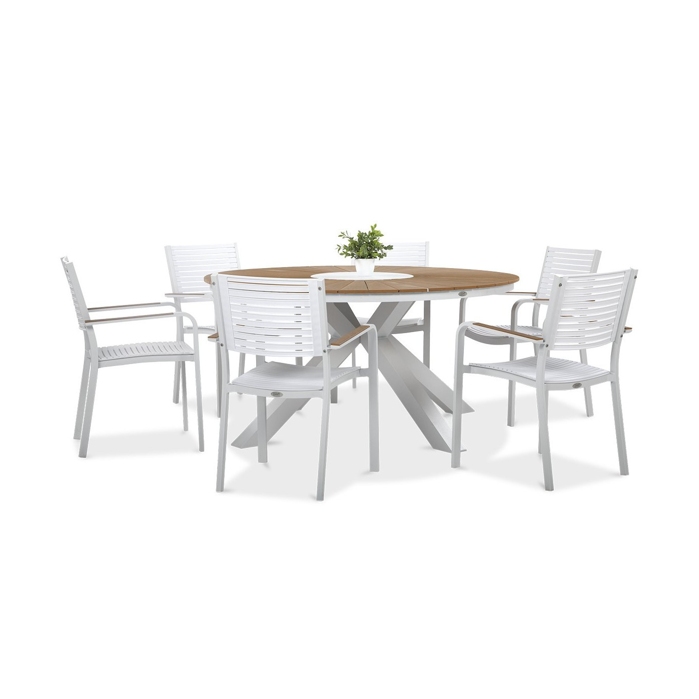 aluminiowy biały zestaw jadalniany do ogrodu tacoma