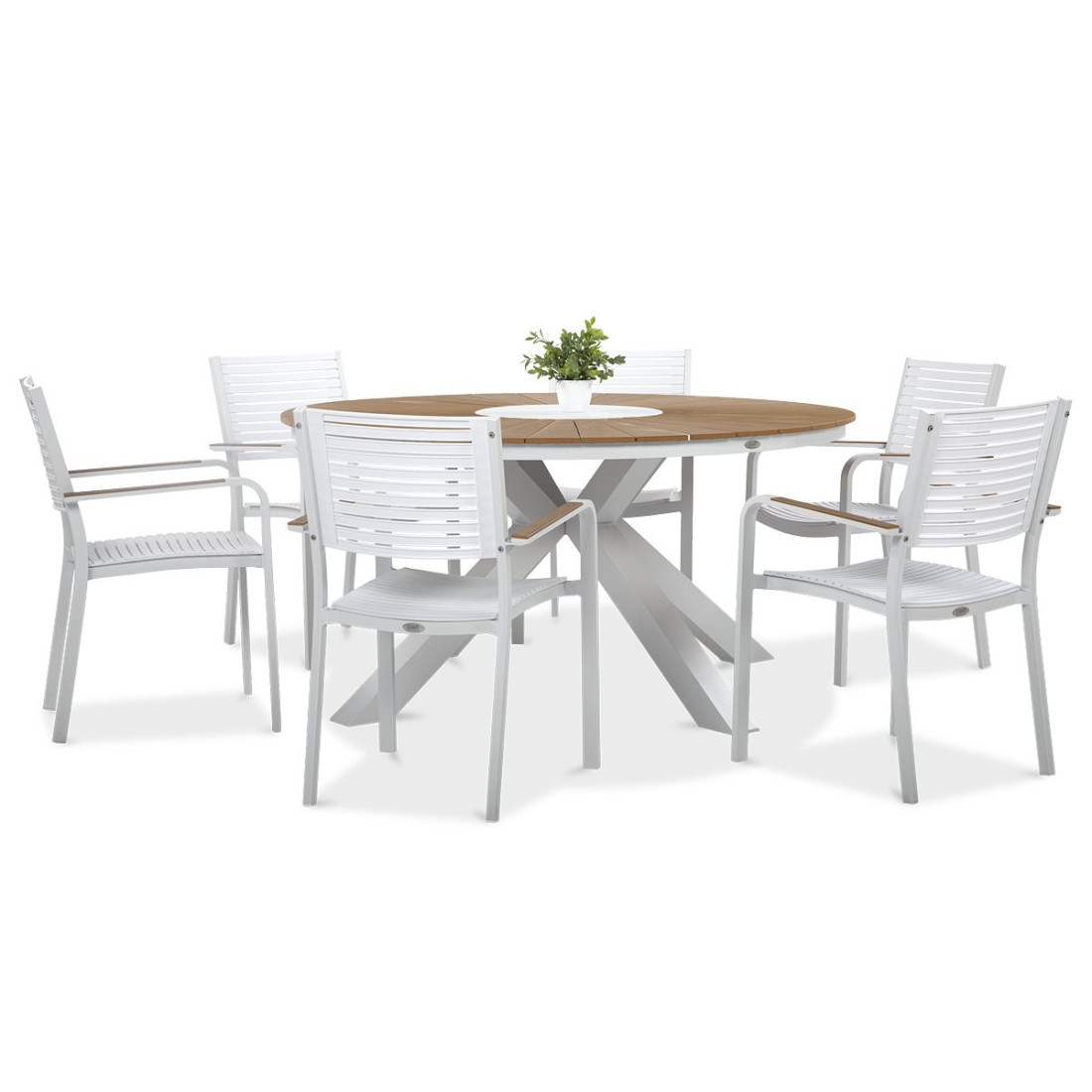 aluminiowy biały zestaw jadalniany do ogrodu tacoma