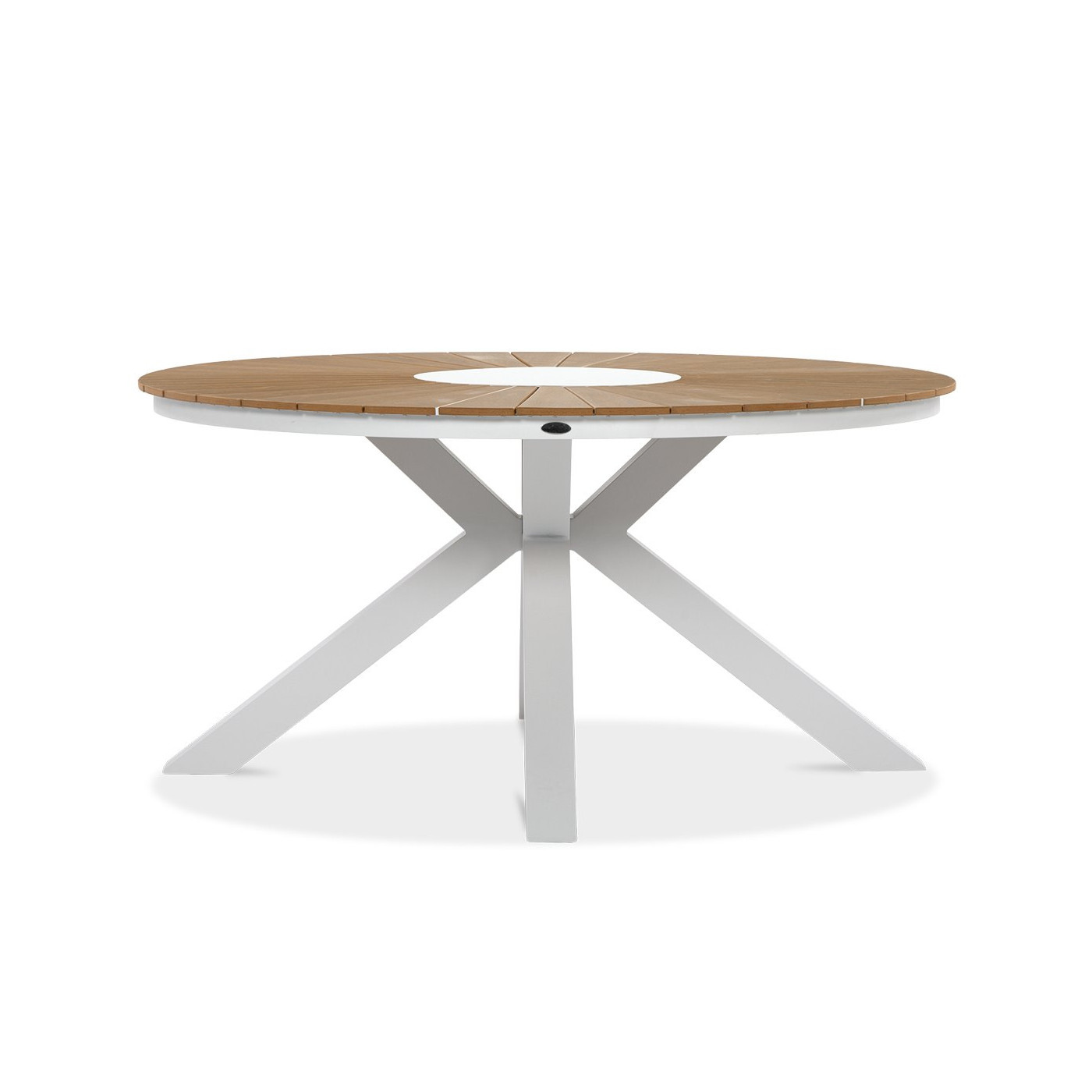 biały okrągły stół jadalniany z drewnianym blatem tacoma
