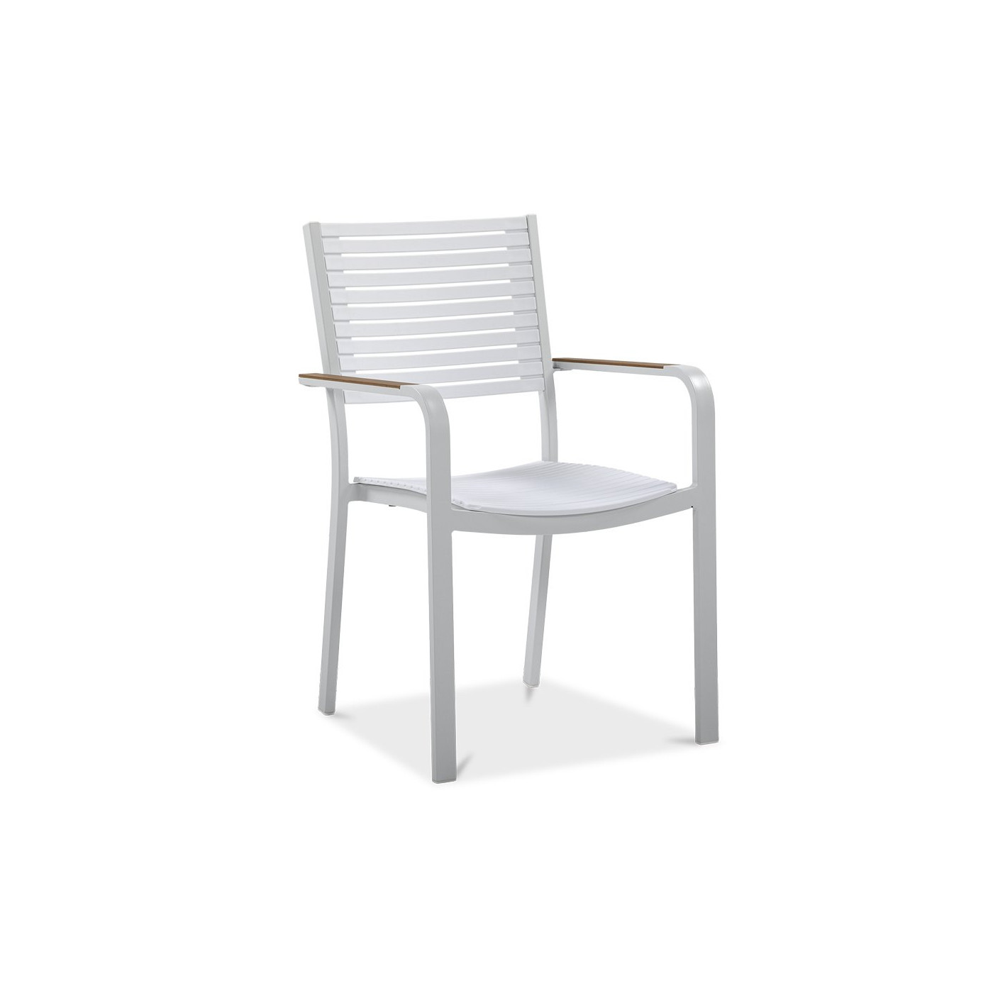 białe krzesło z drewnianymi zdobieniami na podłokietnikach tacoma