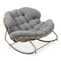 Unikalny, jasno szary fotel bujany Rodos o stabilnej strukturze