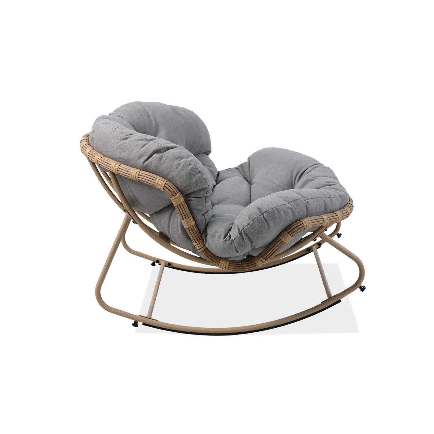 Widok z boku na fotel bujany