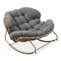 Unikalny, szary fotel bujany Rodos o stabilnej strukturze