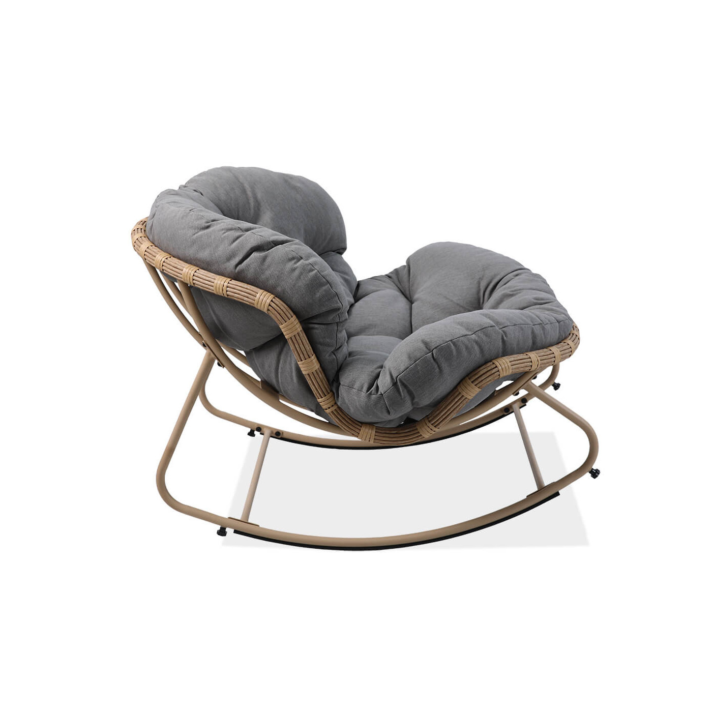 Widok z boku na fotel bujany