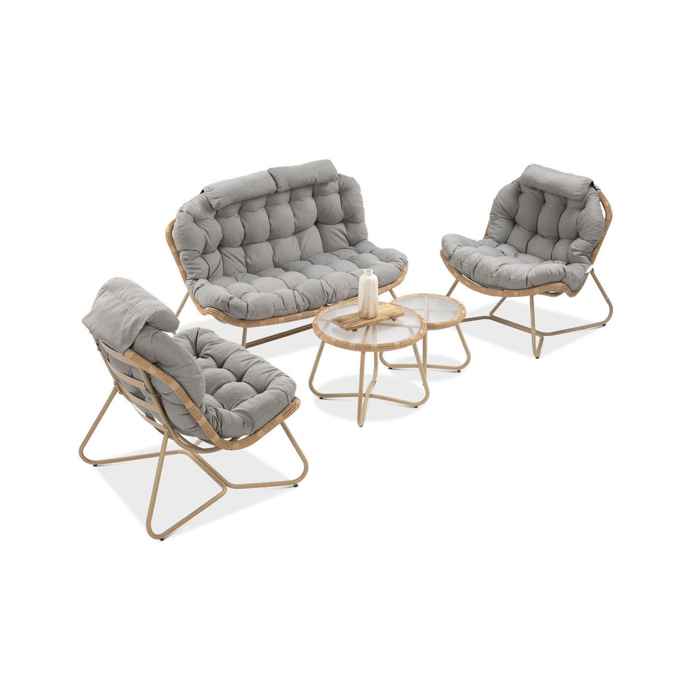 zestaw szarych mebli na ogród rodos 