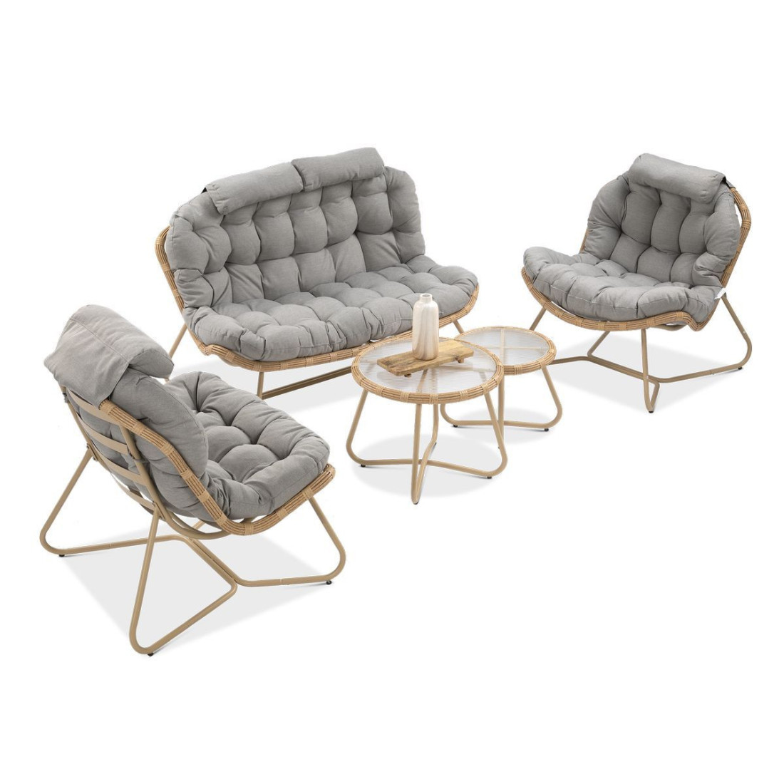 zestaw szarych mebli na ogród rodos 