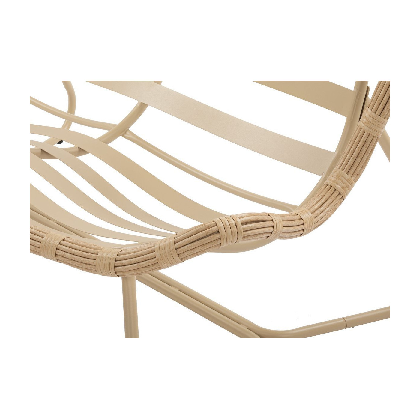 stalowa rama sofy rodos opleciona technorattanem 