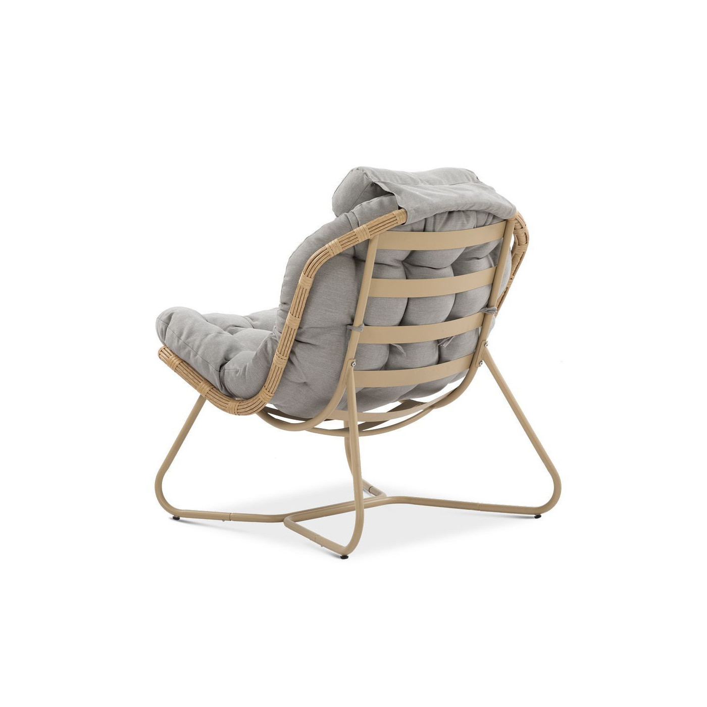 wygodny fotel z zestawu rodos z szarymi poduszkami