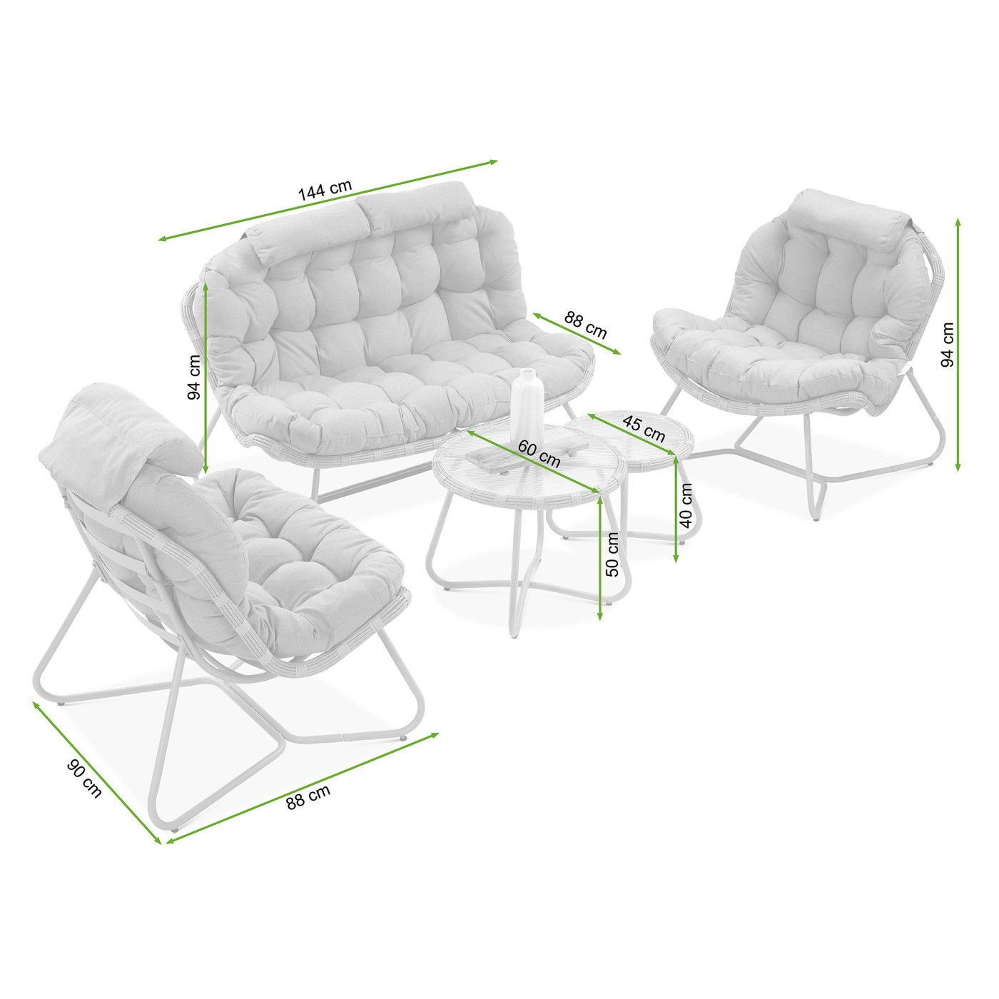 szklarny hartowany blat w stoliku kawowym z zestawu rodos