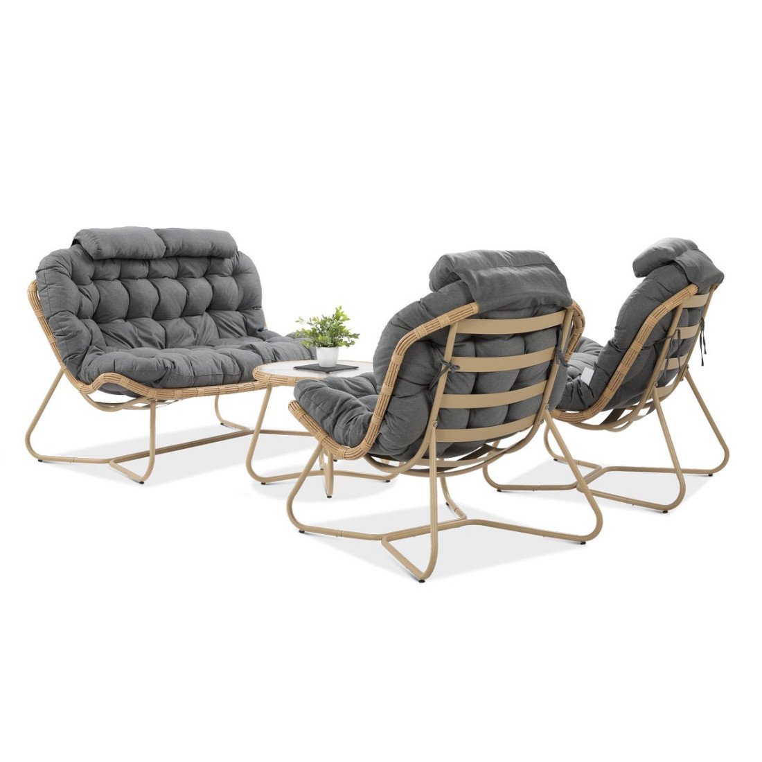 wygodny zestaw kawowy na taras rodos caffe w kolorze szarym