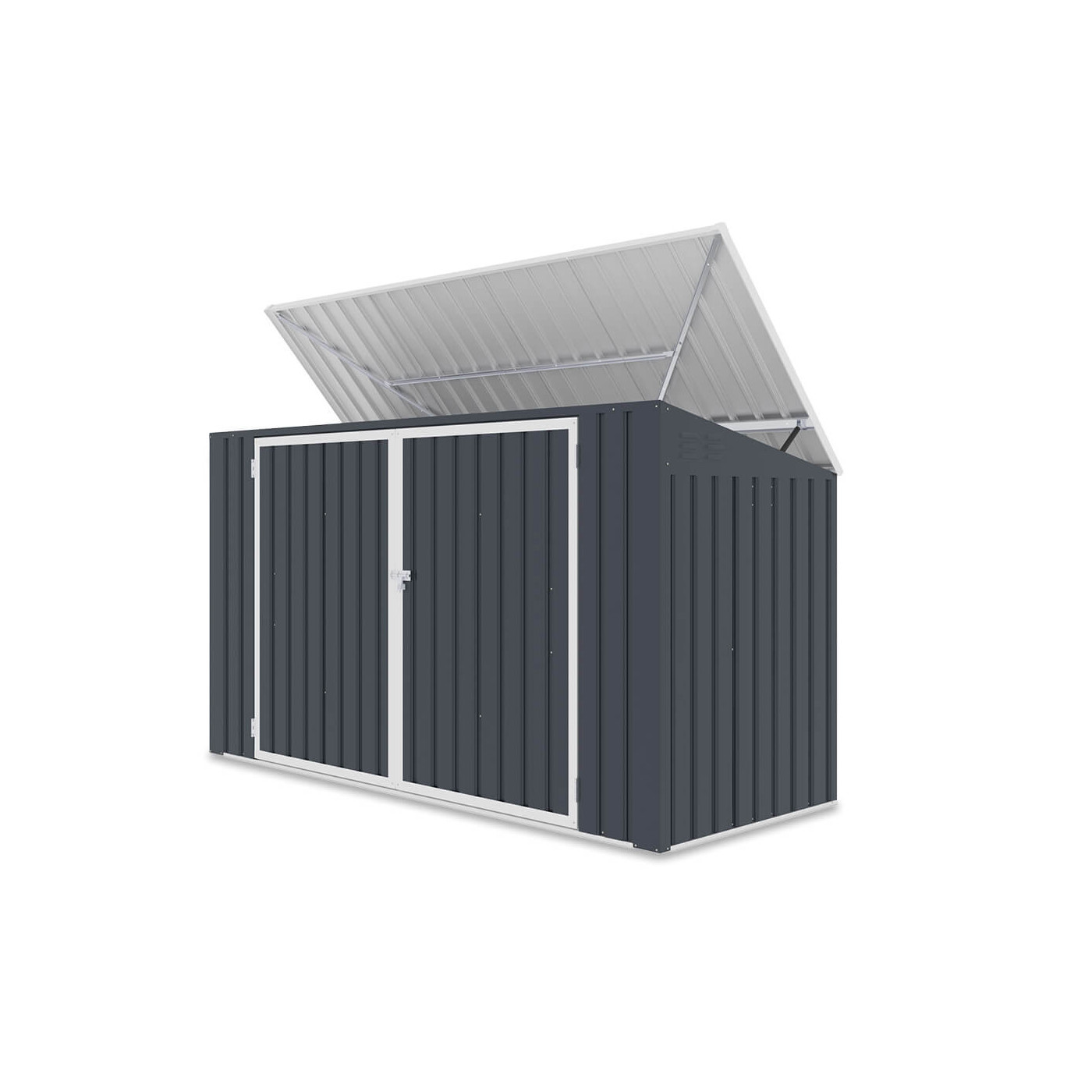 Widok odgórnie uchylnej pokrywy zabudowy