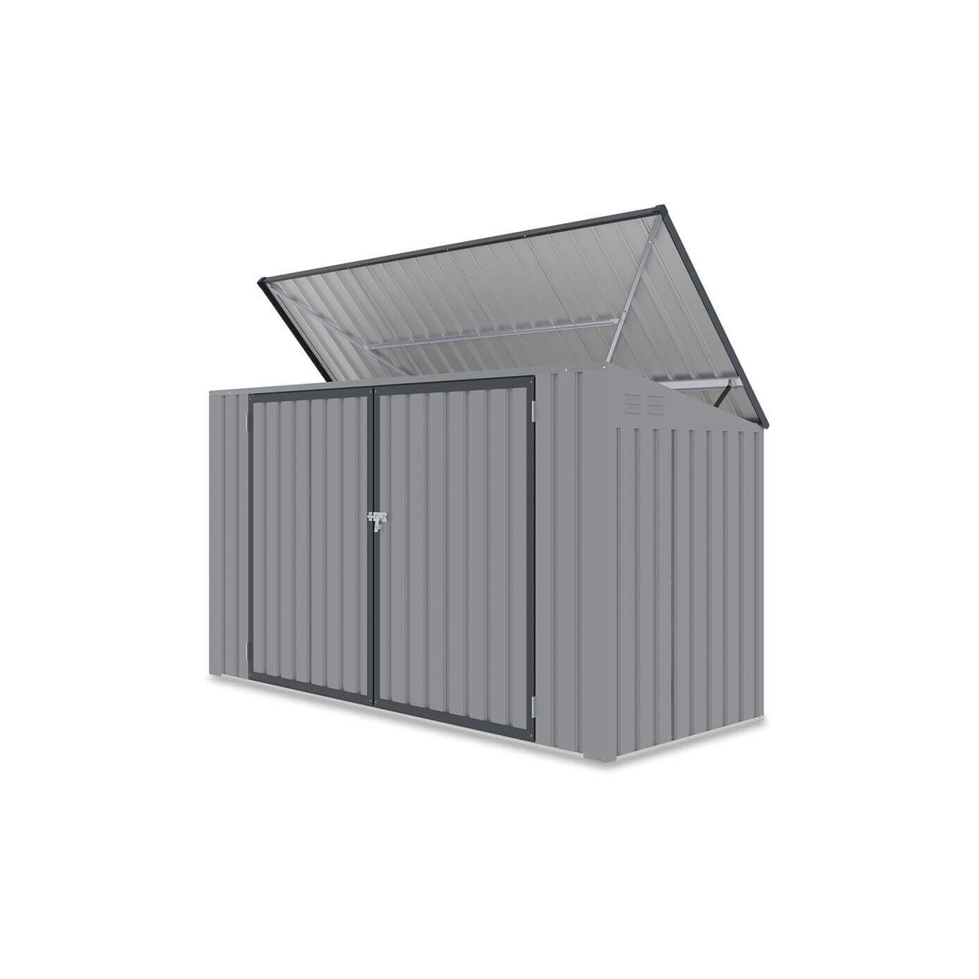 Widok odgórnie uchylnej pokrywy zabudowy