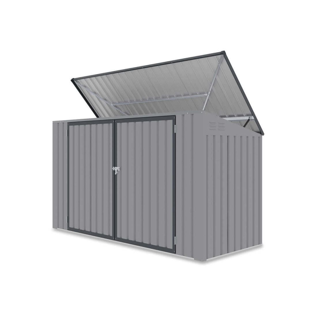 Widok odgórnie uchylnej pokrywy zabudowy