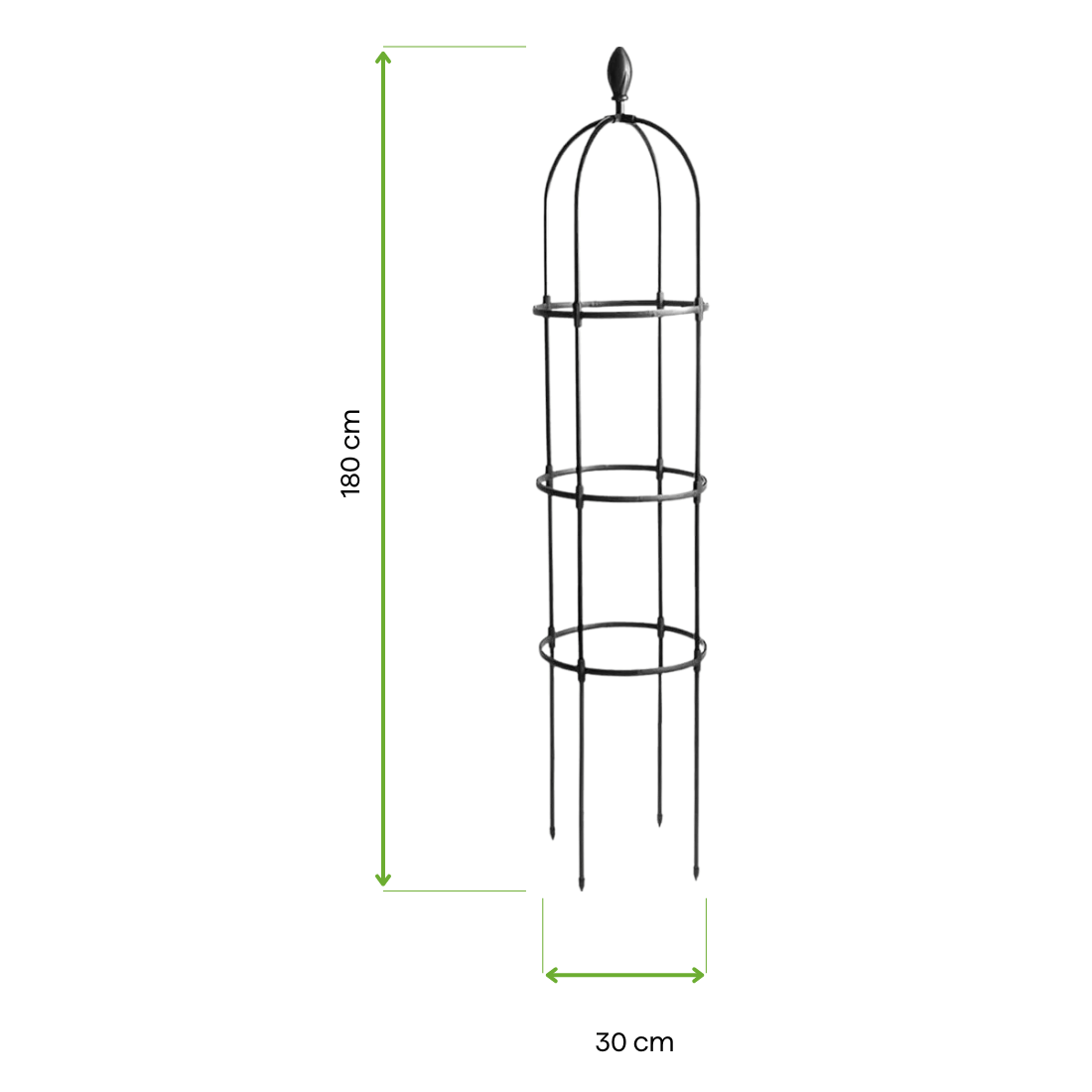 Wymiary - Czarna pergola na róże 180 cm - Cultivo
