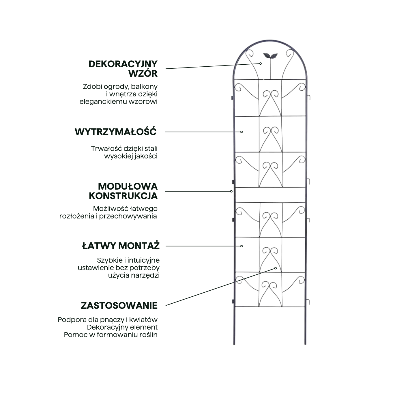 Cechy podpórka do roślin cultivo 190x55 cm