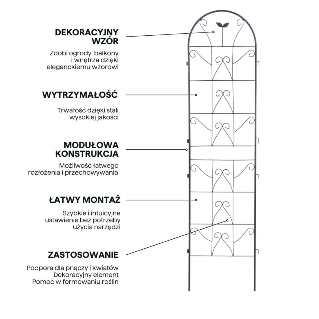 Cechy podpórka do roślin cultivo 190x55 cm