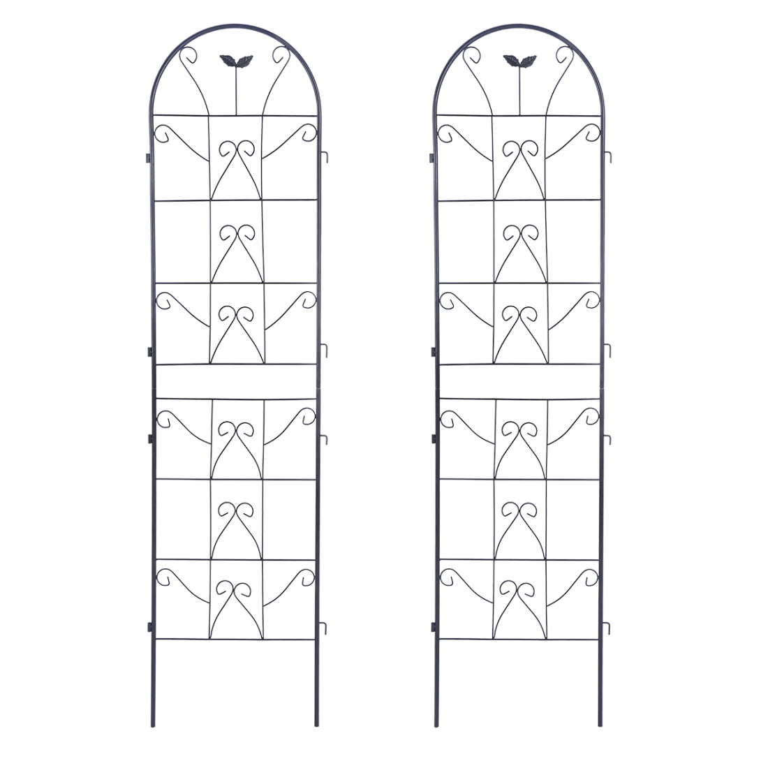 Dwie czarne podpórki do roślin o wymiarze 190x55 cm od firmy Cultivo