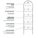 Cechy czarna podpórka do roślin o wymiarze 190x55 cm od firmy Cultivo