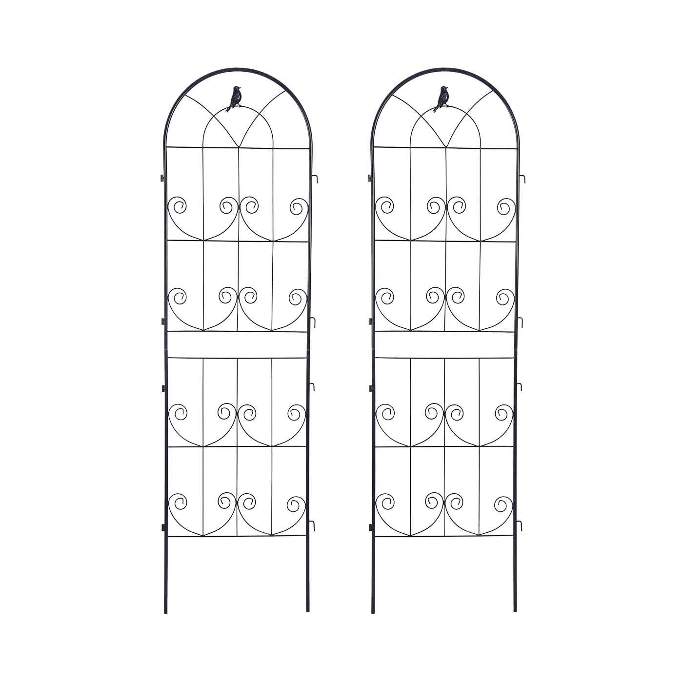 Dwie czarne podpórki do roślin o wymiarze 190x55 cm od firmy Cultivo