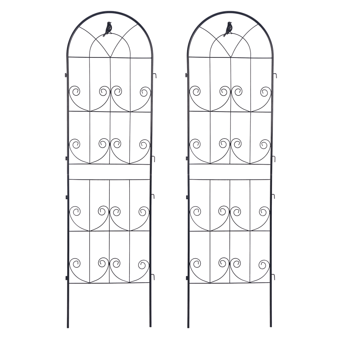 Dwie czarne podpórki do roślin o wymiarze 190x55 cm od firmy Cultivo