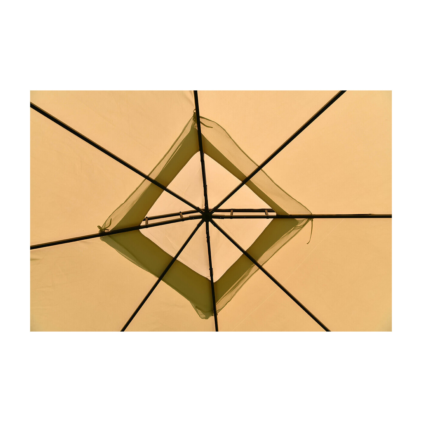 Widok od strony wewnętrznej na dach pawilonu