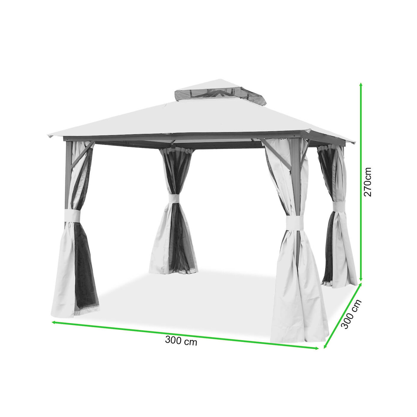 Rysunek z wymiarami pawilonu vaoncouver 3x3