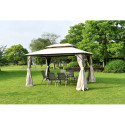 Beżowy pawilon ogrodowy o wymiarach 3x4m od firmy Hardmaister