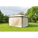 Namiot ogrodowy VANCOUVER z zamkniętymi zasłonami w ogrodzie