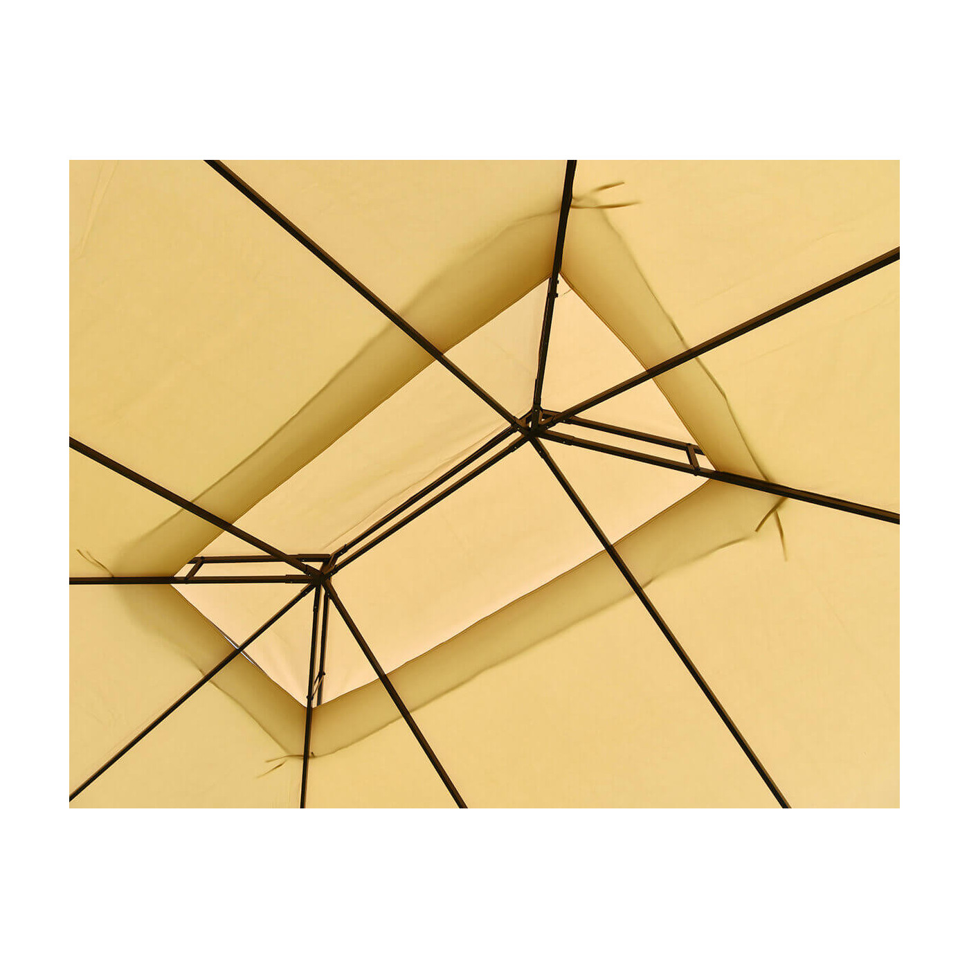 Widok od strony wewnętrznej na dach pawilonu