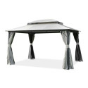 Pawilon ogrodowy VANCOUVER od firmy Hardmaister z odsłoniętymi zasłonami