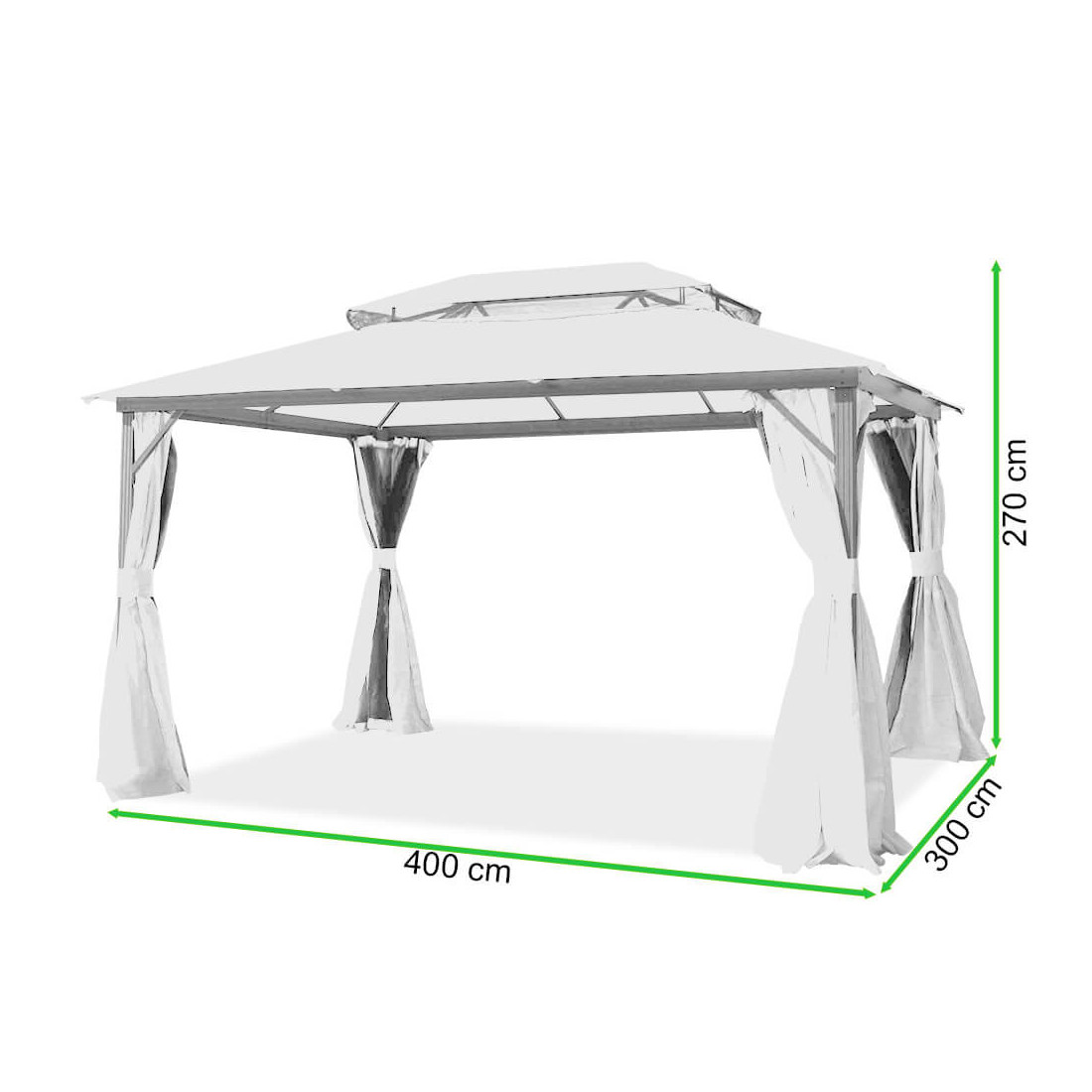 Namiot vancouver 3x4 - rysunek z wymiarami