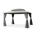 Pawilon ogrodowy VANCOUVER od firmy Hardmaister z odsłoniętymi zasłonami