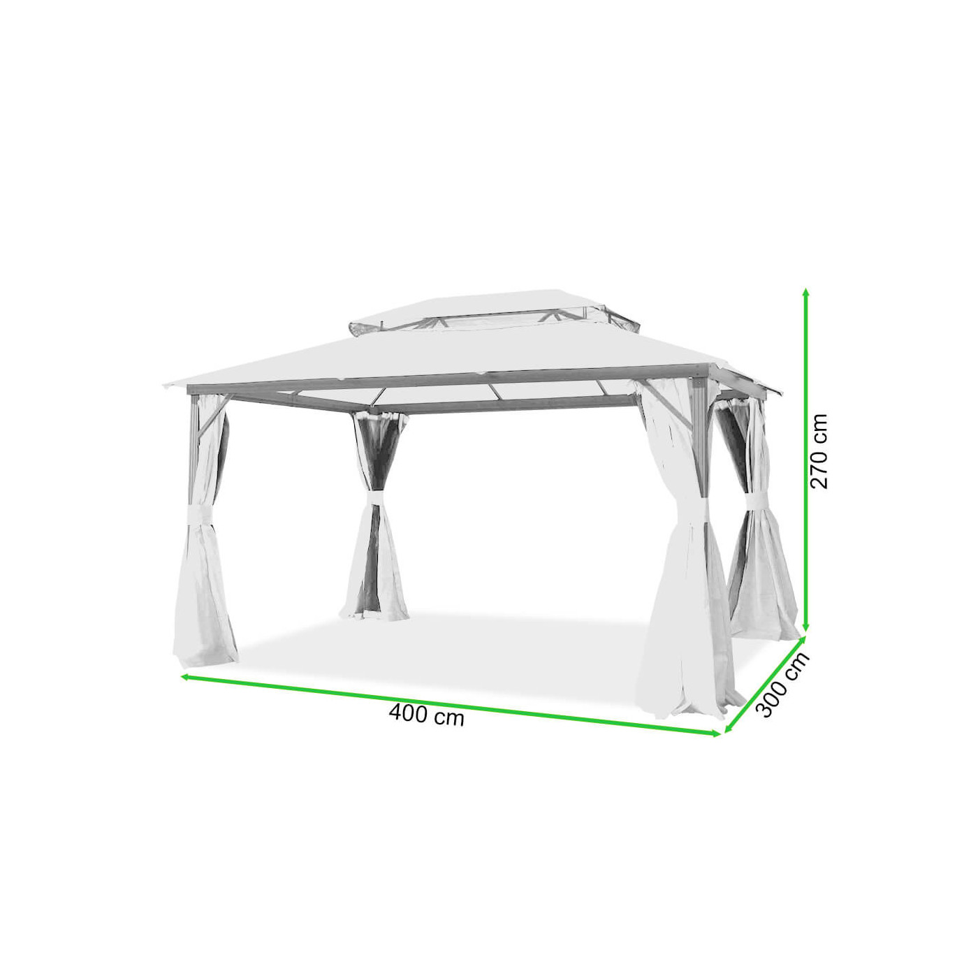 Wymiary pawilonu do ogrodu vancouver 3x4