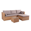 Narożnik i stolik w zestawu Lizbona w kolorze beżowym od firmy Focus Garden
