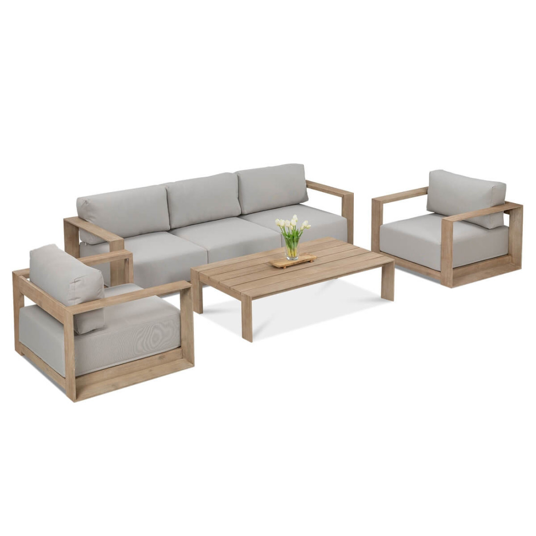 widok z góry na drewniany zestaw mebli royal caffe