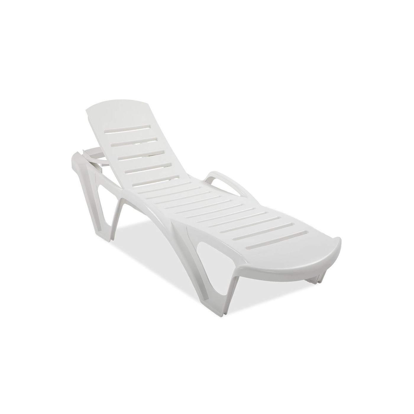 Leżak monoblock z ustawionym oparciem do pozycji leżącej