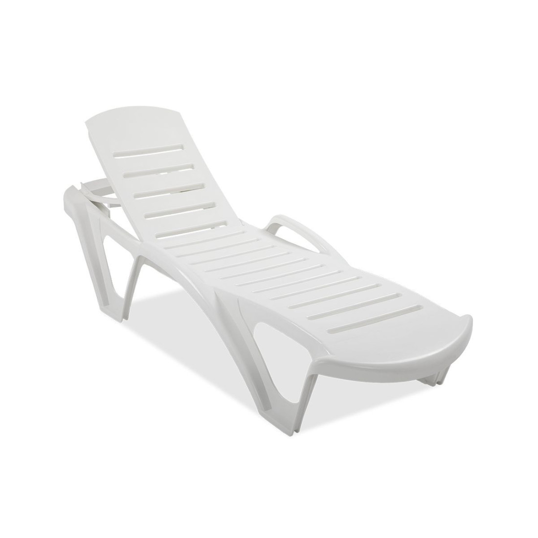 Leżak monoblock z ustawionym oparciem do pozycji leżącej