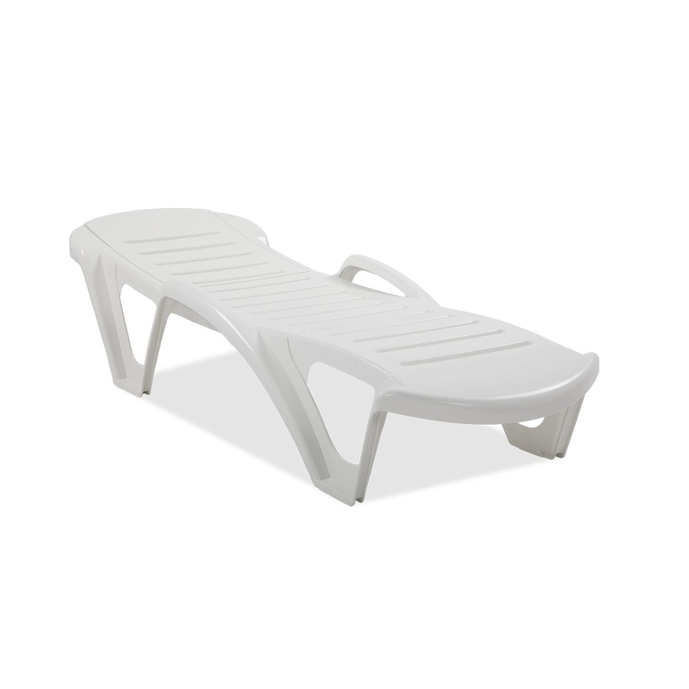 Leżak monoblock biały z złożonym oparciem