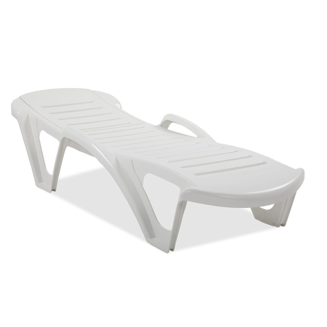 Leżak monoblock biały z złożonym oparciem