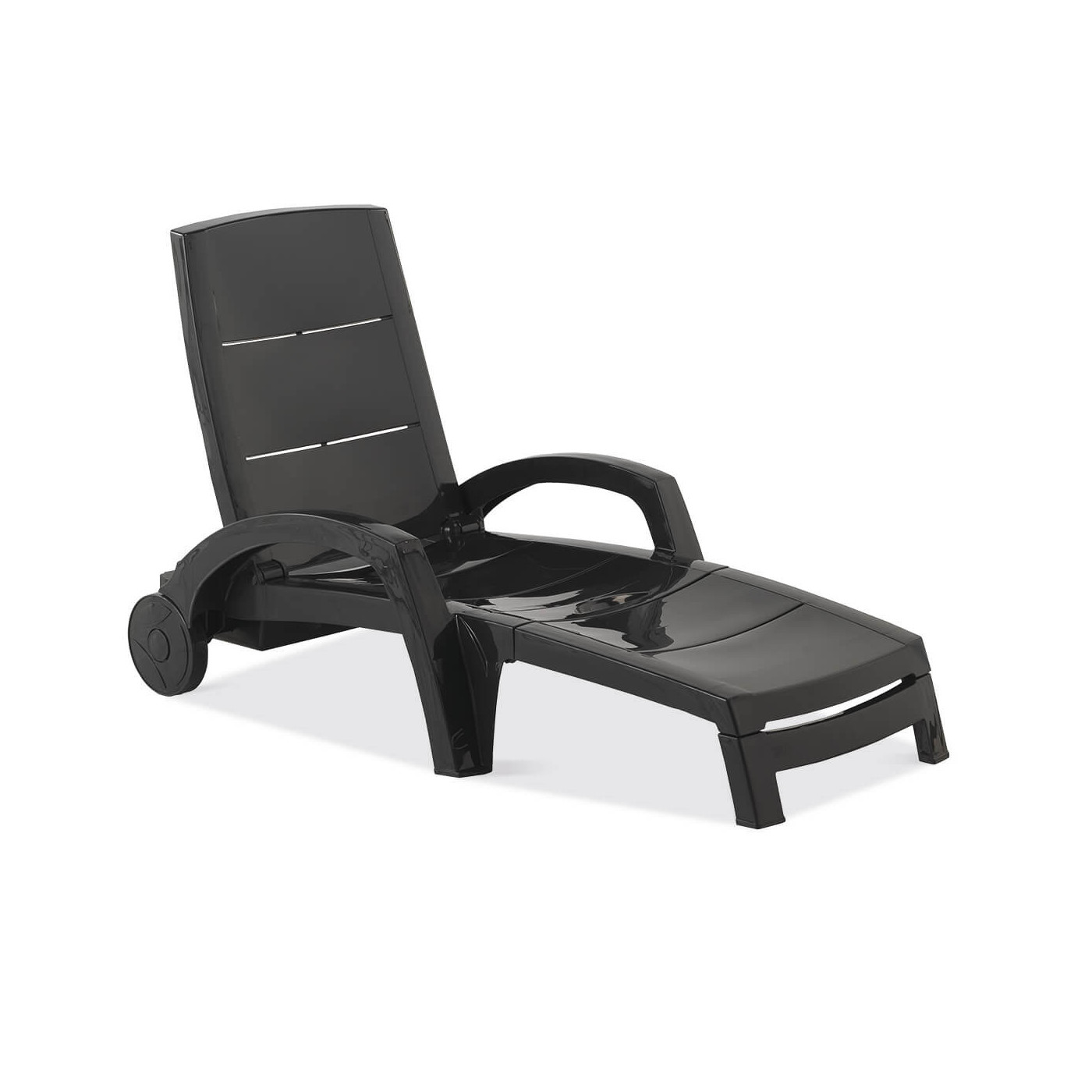 Antracytowy leżak z regulowanym oparciem Ocean od firmy Focus Garden