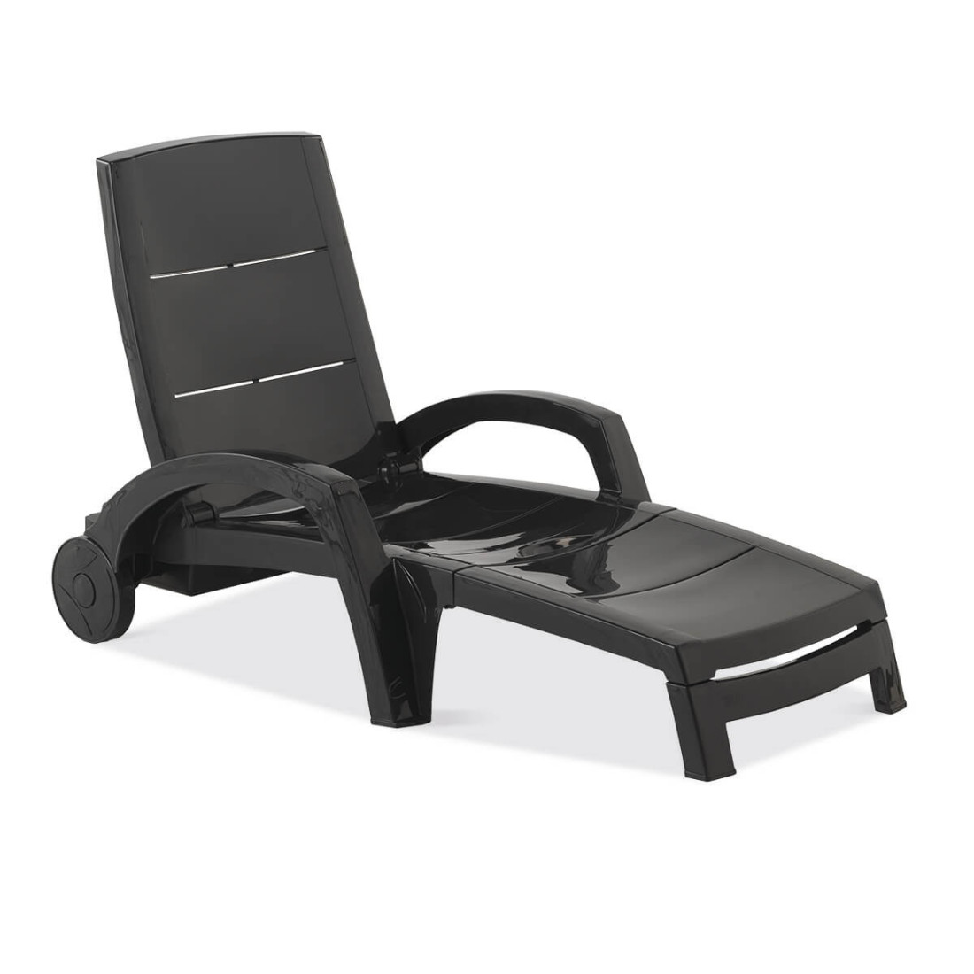 Antracytowy leżak z regulowanym oparciem Ocean od firmy Focus Garden