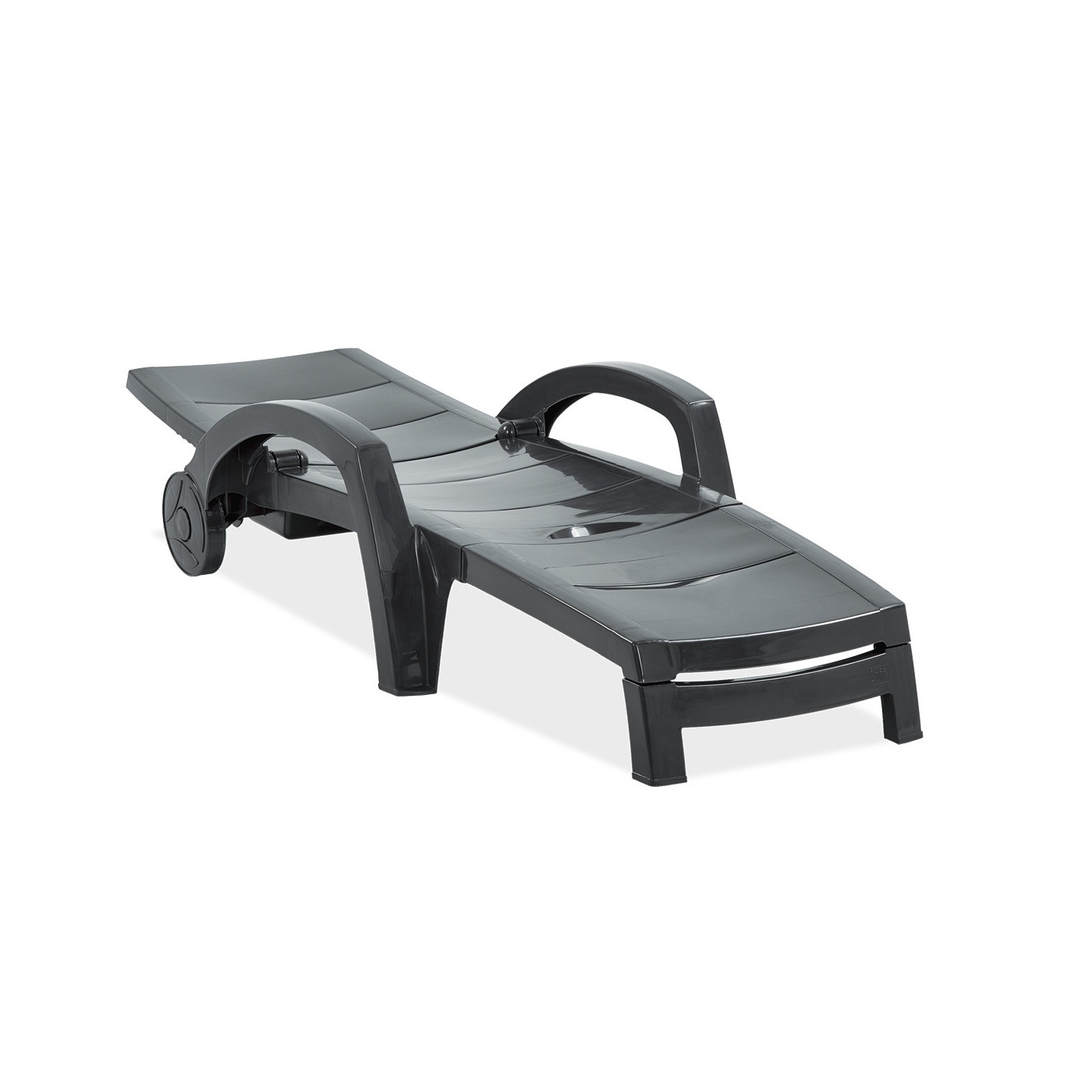leżak ogrodowy ocean w kolorze antracytowym z całkowicie płaskim oparciem