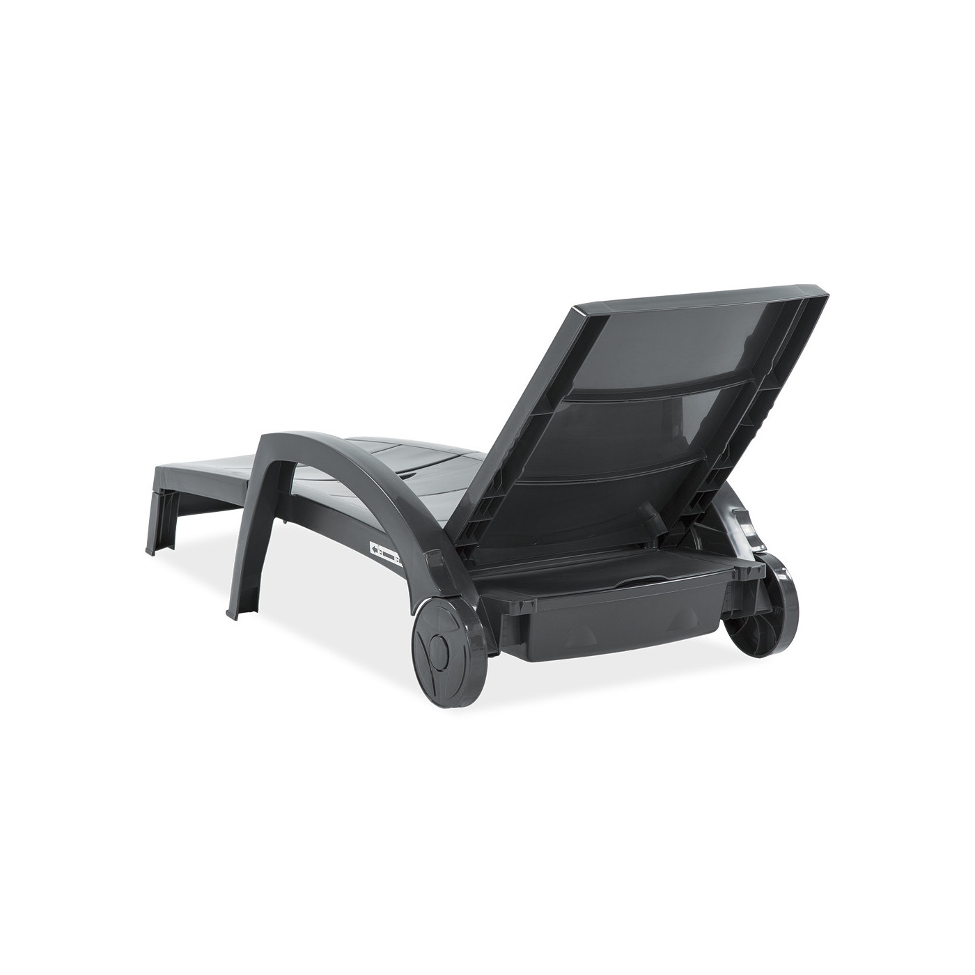 tył antracytowego leżaka ocean z widocznym schowkiem
