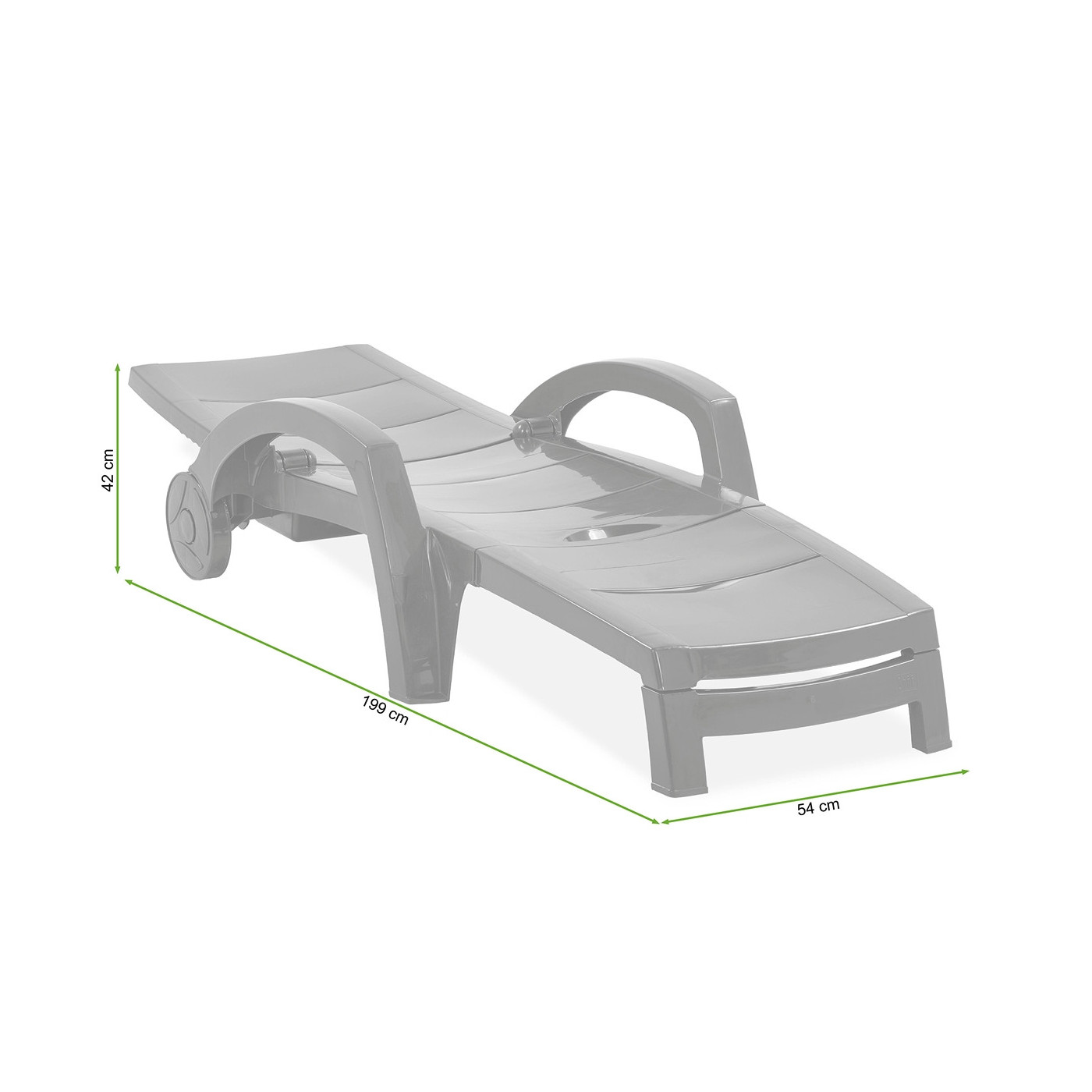 rysunek z wymiarami na leżaku ocean 