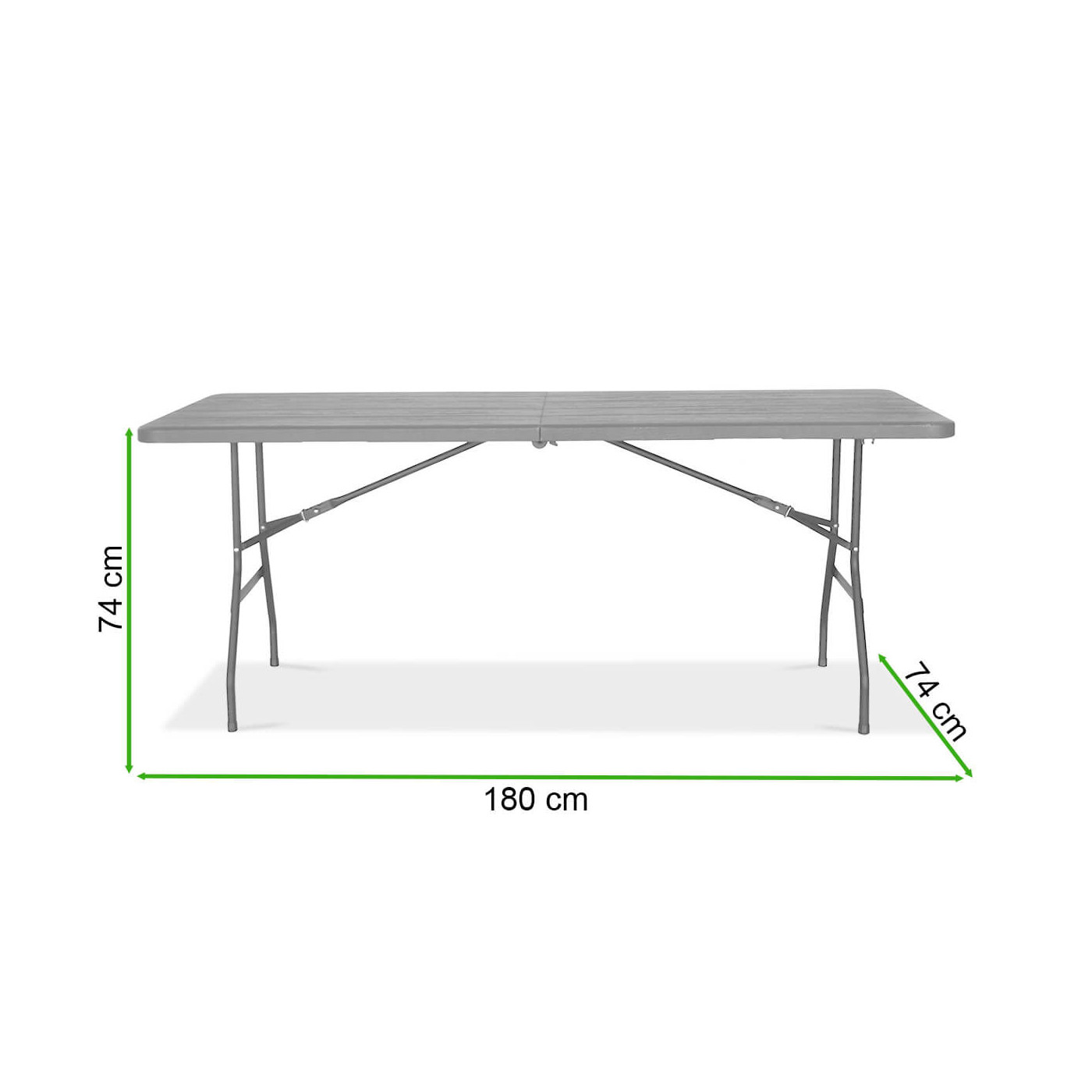 Rycina z wymiarami stołu cateringowego od Focus Garden