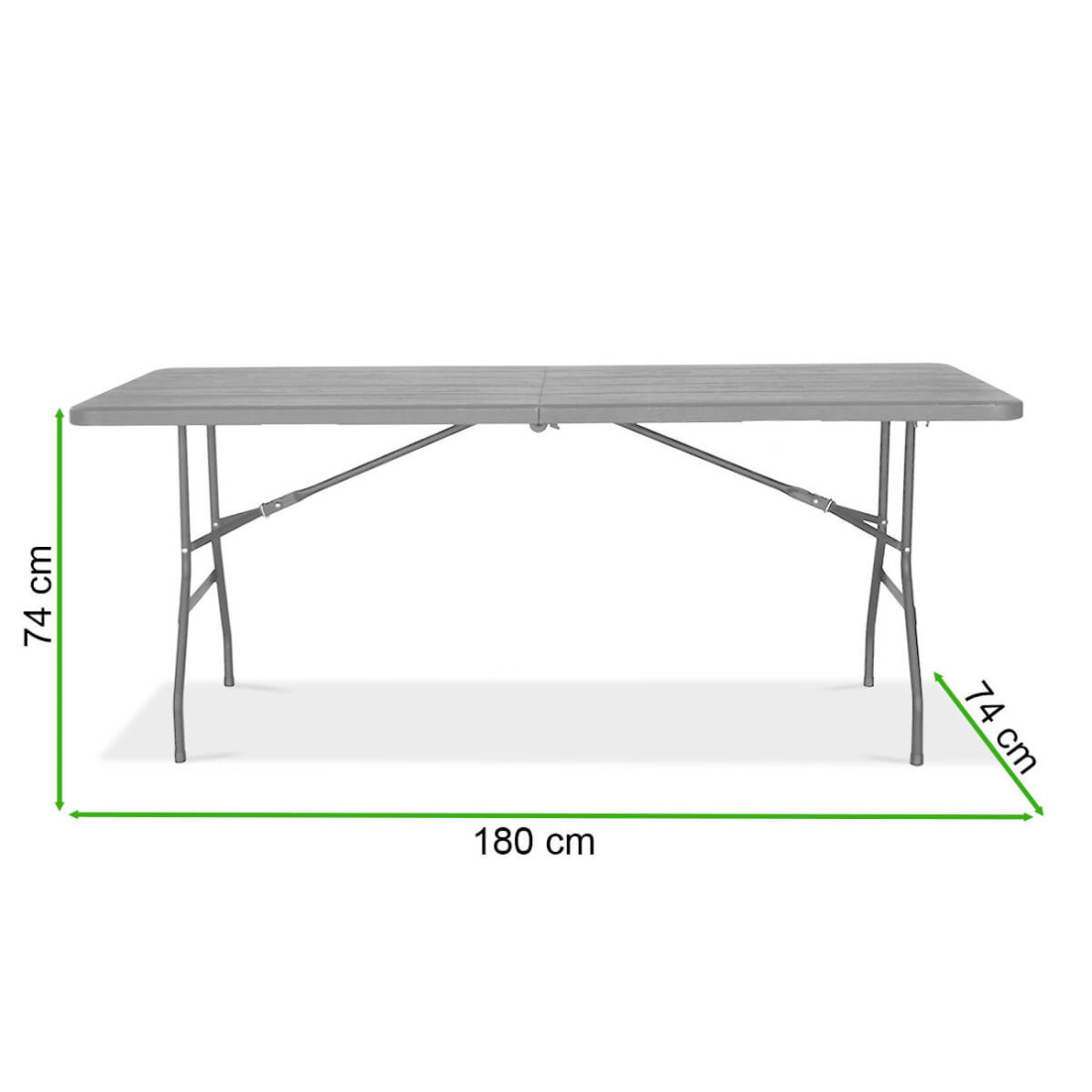 Rycina z wymiarami stołu cateringowego od Focus Garden