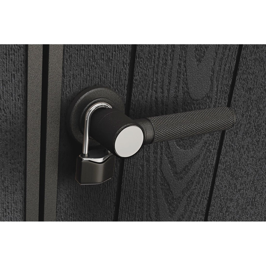 Struktura narzędziowni przypominająca drewno